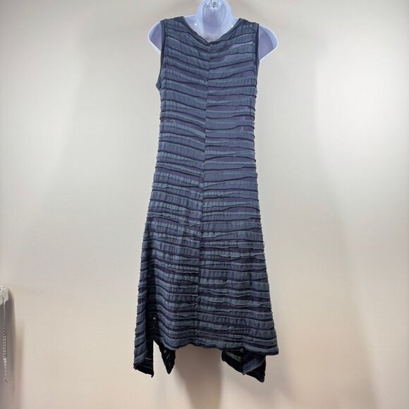 Cut Loose Lagenlook Textured Cotton Blend Bluish Gray Sleeveless Dress Size XS - Picture 8 of 13